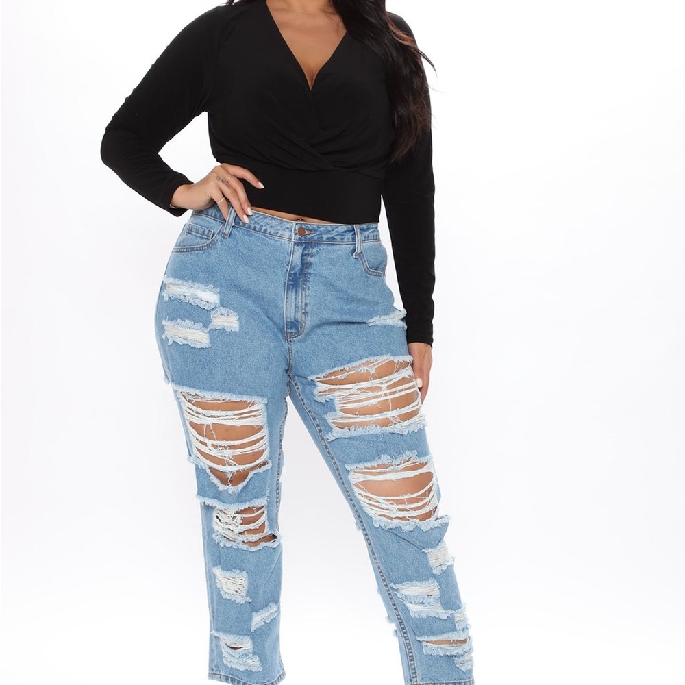 Distressed Blue Jeans for Women